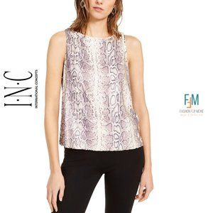 New! I.N.C. Women's Snake-Embossed Sequin Sleeveless Top 1X NWOT